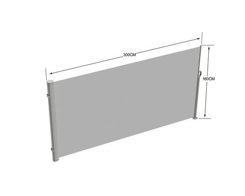Sidomarkis med måtten 300 cm gånger 160 cm.
