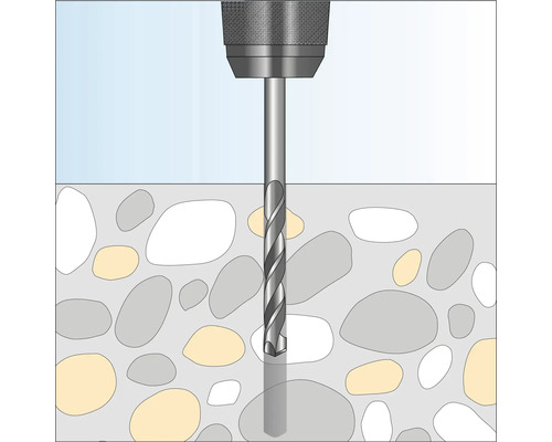 Illustration av en borrmaskin som borrar i stenmaterial