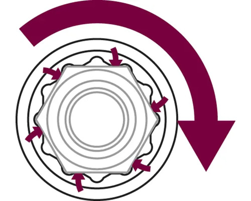 Symbol för kraftöverföring av en hylsnyckel