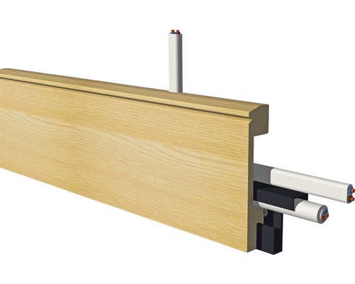 Sockel med kabelkanal för förläggning av kablar och ledningar