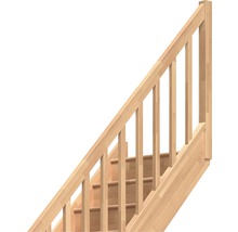 Trätrappa med räcke för inredningsdesign