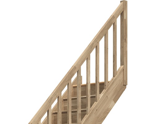 Trätrappa med räcke