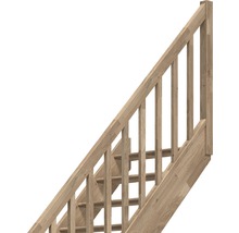 Trätrappa med räcke