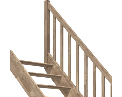 Trätrappa med räcke