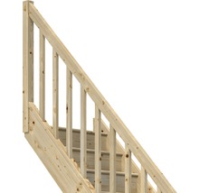 Trätrappa med räcke