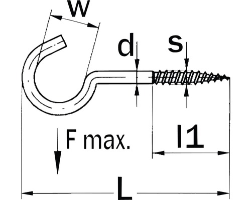 Teknisk ritning av en krok