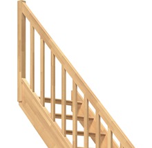 Trätrappa med räcke