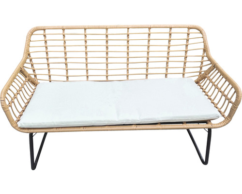 Trädgårdssoffa i rotting med sittdyna