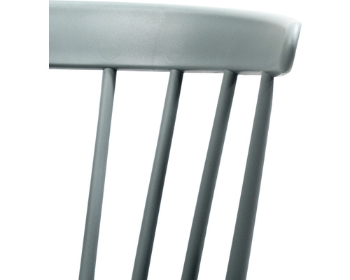 Detaljvy av ryggstödet på en stol av plast