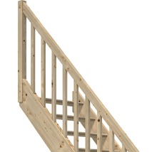 Trätrappa med räcke för utomhusbruk