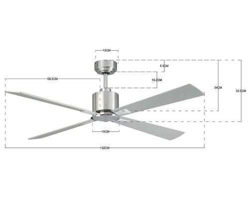 Takfläkt med dimensioner