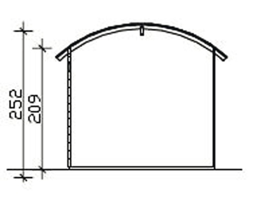 Ritning av ett redskapsbod med måtten 252 x 209 centimeter