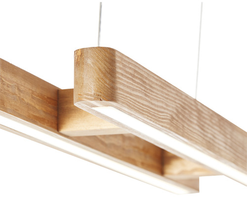 Hängande trälampa med LED-belysning