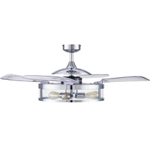 Takfläkt med belysning och transparenta rotorblad