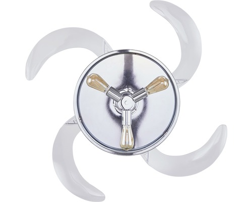 Takfläkt med tre lampor och böjda blad