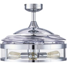 Takfläkt med tre lampor och transparenta rotorblad