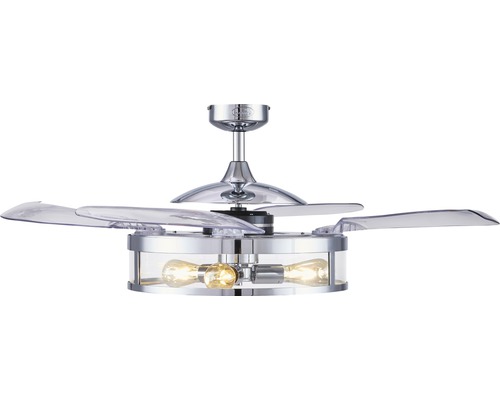 Takfläkt med belysning och transparenta blad