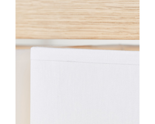 Detaljvy av lampskärm med träram