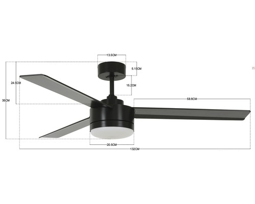 Takfläkt med dimensioner