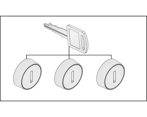 Illustration av nyckel och låscylindrar