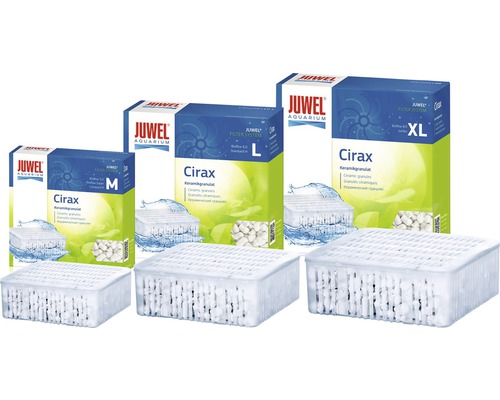 Juwel Cirax filtergranulat i storlekarna M, L och XL