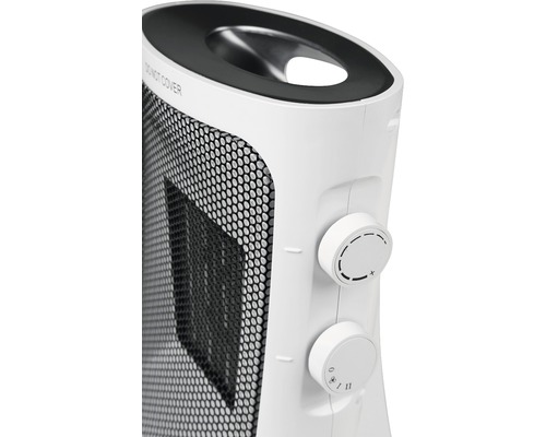 Detaljvy av en värmefläkt med kontrollpanel