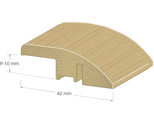 Profilremsa av trä med måtten 42 mm bred och 9 till 10 mm hög