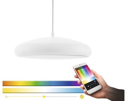 Vit hänglampa med smartphone kontroll för färgjustering