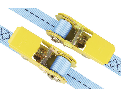 Två spännband med spärrar för lastsäkring