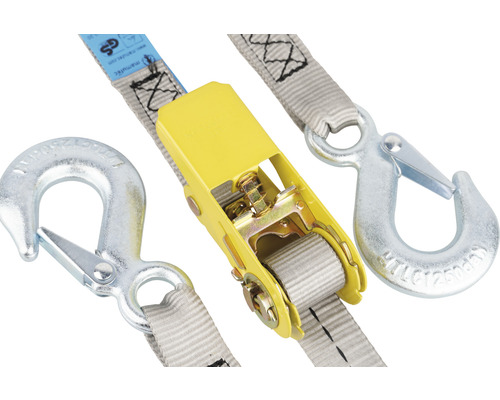 Spännband med krokar och spärr