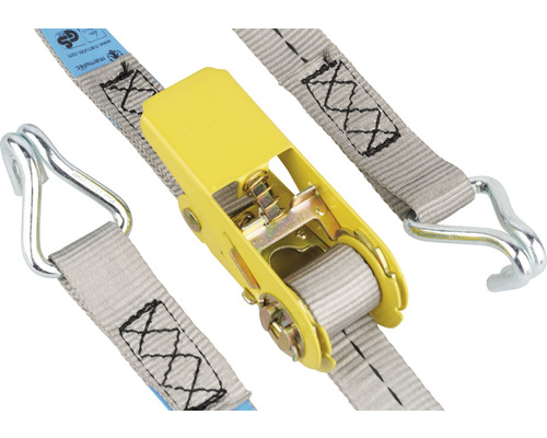 Spännband med spärr och krokar