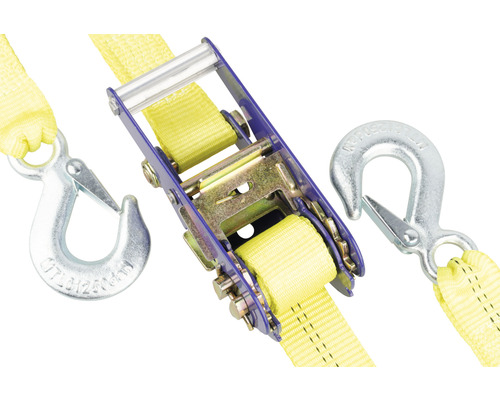 Spännband med spärr och krokar