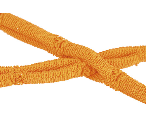 Detaljbild av ett gult textilrep