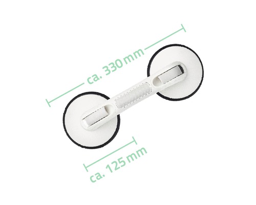 Dubbelsugkopp med en längd på cirka 330 millimeter och en diameter på cirka 125 millimeter.