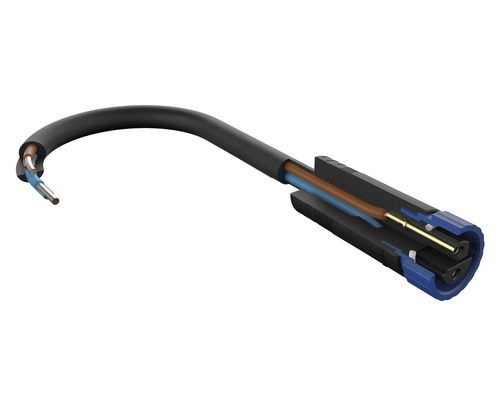 Tvärsnitt av en elektrisk kabel med kontakt