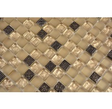 Mosaikplattor av glas och metall