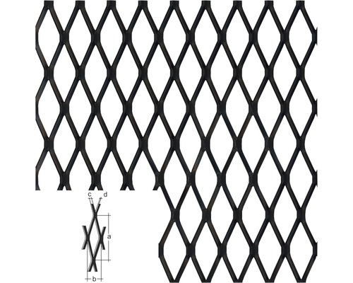 Metallgaller med rombformat mönster