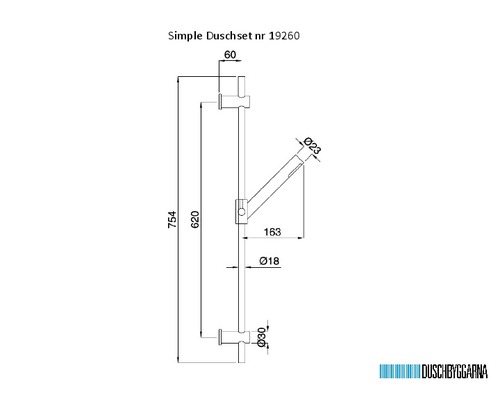 Duschset DUSCHBYGGARNA Simple krom metall 75 cm