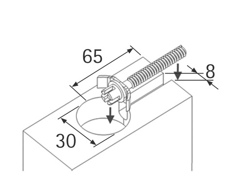 Teknisk ritning av en skruv med mått