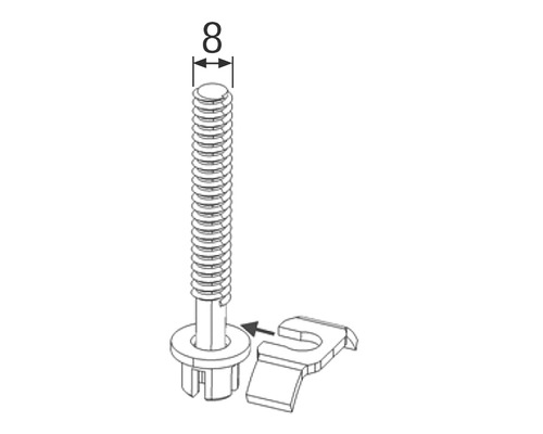 Skruv med klämma, diameter 8
