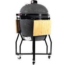 Keramisk grill på hjul med förvaringsutrymmen