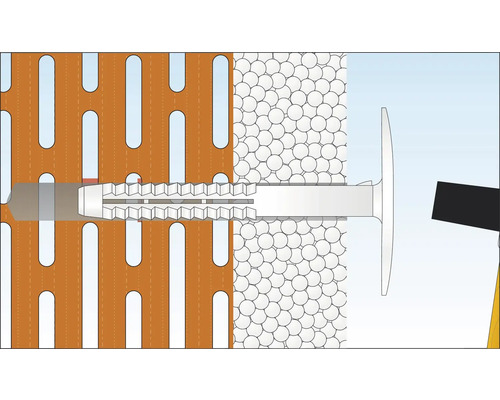 Illustration av en pluggmontering i en vägg