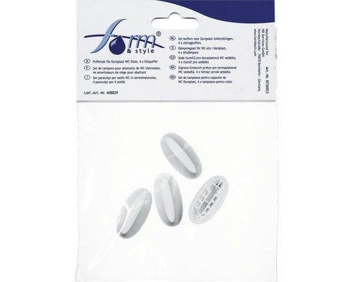 Fyra sitsdämpare för WC-sits av härdplast