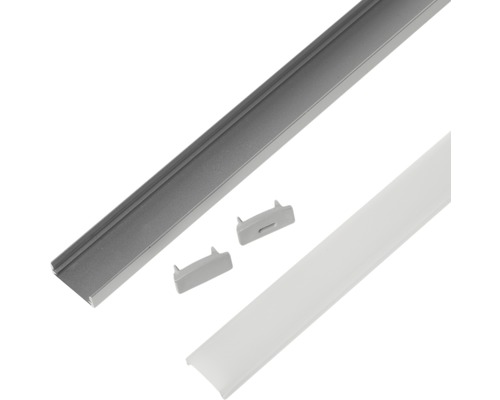 LED-profil med lock och ändstycken