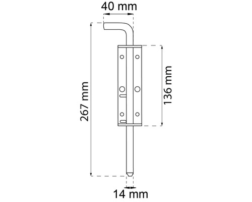 Teknisk ritning av en regel med måttangivelser