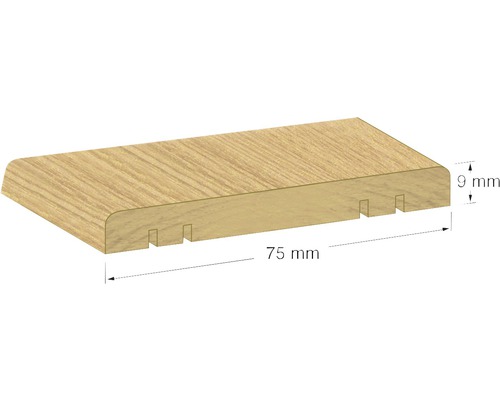 Trägolvsockel 75 mm lång och 9 mm tjock