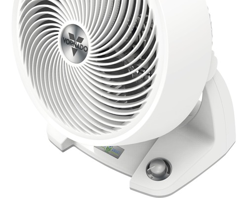 Vornado logotyp på en bordsfläkt