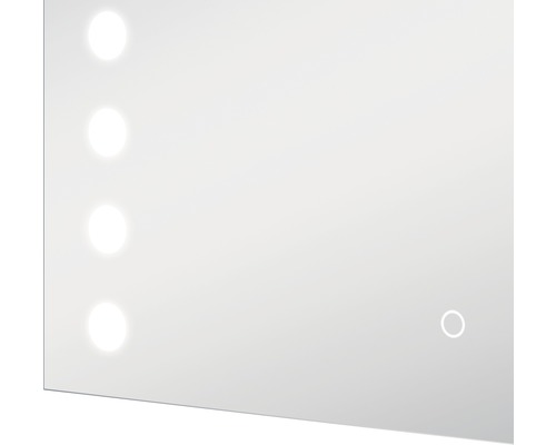 Rektangulär spegel med belysning för badrum