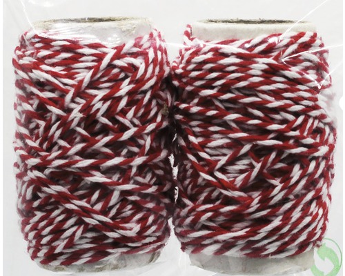 Två rullar rödvit dekorationsband