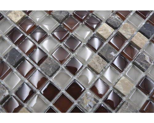 Mosaikplatta med glas- och stenelement